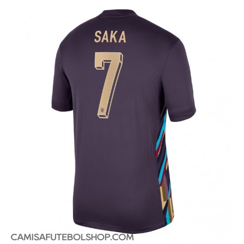 Camisa de time de futebol Inglaterra Bukayo Saka #7 Replicas 2º Equipamento Europeu 2024 Manga Curta